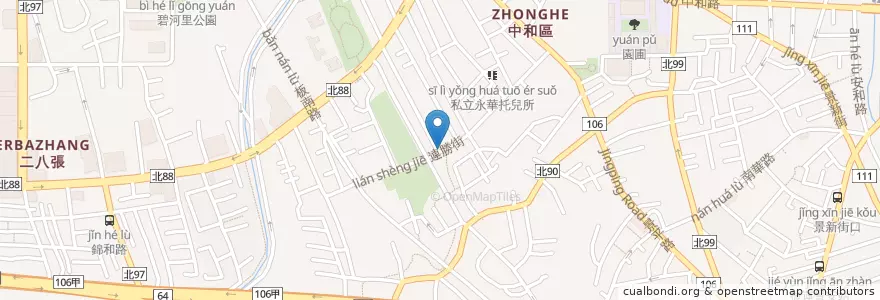 Mapa de ubicacion de 滷大王滷味-逢甲香香雞 en Taiwan, 新北市, 中和區.
