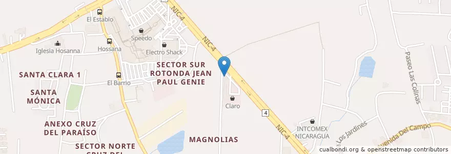 Mapa de ubicacion de hooters en Nicaragua, Departamento De Managua, Managua (Municipio).
