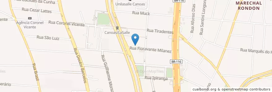 Mapa de ubicacion de Bradesco en ブラジル, 南部地域, リオグランデ・ド・スル, Região Geográfica Intermediária De Porto Alegre, Região Metropolitana De Porto Alegre, Região Geográfica Imediata De Porto Alegre, Canoas.