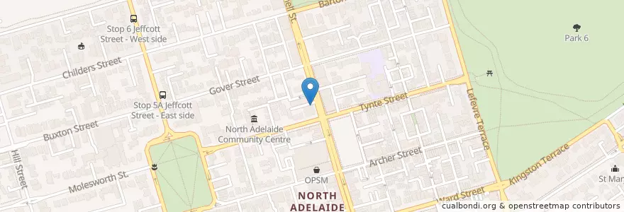 Mapa de ubicacion de Banque en Australia, South Australia, Adelaide, Adelaide City Council.