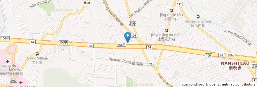 Mapa de ubicacion de 金盃美而美 en تايوان, تايبيه الجديدة, 中和區.