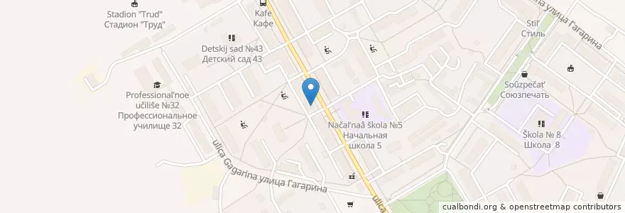 Mapa de ubicacion de Отделение связи №142304 en Rusland, Centraal Federaal District, Oblast Moskou, Городской Округ Чехов.