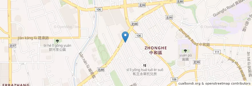 Mapa de ubicacion de 米奇林手工廚房 en 臺灣, 新北市, 中和區.
