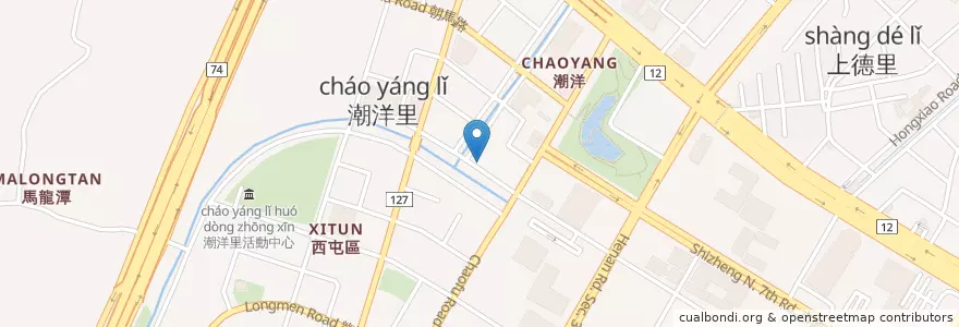 Mapa de ubicacion de 春水堂 en Taiwan, Taichung, 西屯區.