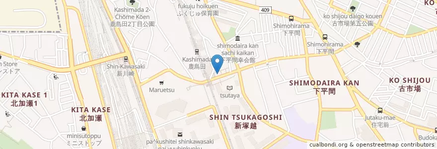 Mapa de ubicacion de すき家 en Japón, Prefectura De Kanagawa, Kawasaki, 幸区.