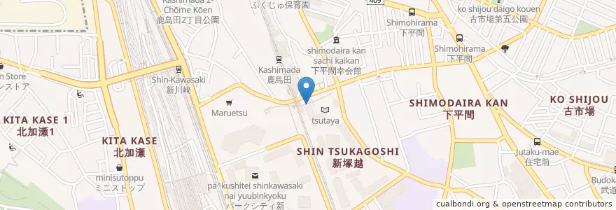 Mapa de ubicacion de Mister Donuts en Japan, Kanagawa Prefecture, Kawasaki, Saiwai Ward.