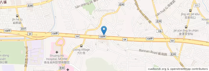 Mapa de ubicacion de 長生素食自助餐 en 臺灣, 新北市, 中和區.