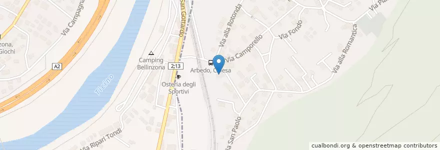 Mapa de ubicacion de Pizzarella en 瑞士, Ticino, Distretto Di Bellinzona, Circolo Di Arbedo-Castione, Arbedo-Castione.