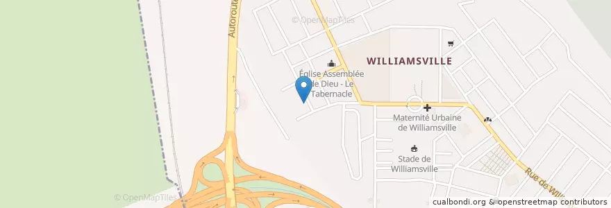 Mapa de ubicacion de Eglise CMA Williamsville en Costa Do Marfim, Abidjan.