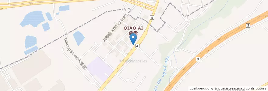Mapa de ubicacion de 3Q 脆皮雞排 en 타이완, 타오위안 시, 다시 구.