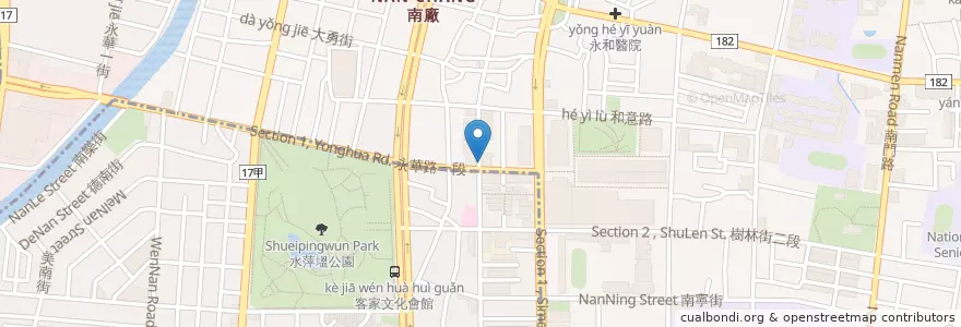Mapa de ubicacion de 台新銀行 en Taiwán, 臺南市, 中西區.