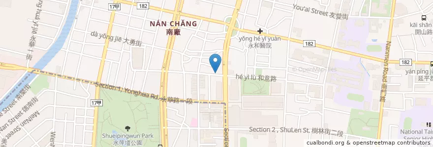 Mapa de ubicacion de 巧品日式家常料理 en تايوان, تاينان, 中西區.
