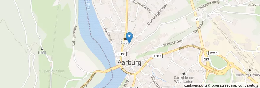 Mapa de ubicacion de Post en Suisse, Argovie, Bezirk Zofingen, Aarburg.
