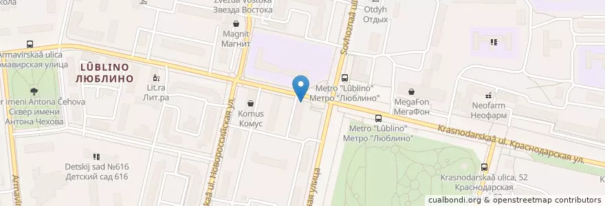 Mapa de ubicacion de Трика en Rusya Federasyonu, Центральный Федеральный Округ, Москва, Юго-Восточный Административный Округ, Район Люблино.