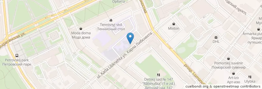 Mapa de ubicacion de Добрый стоматолог en Russia, Northwestern Federal District, Arkhangelsk Oblast, Primorsky District, Городской Округ Архангельск.