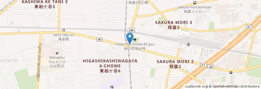 Mapa de ubicacion de 独楽寿司 en Japan, Kanagawa Prefecture, Yamato.