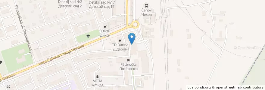 Mapa de ubicacion de Встреча en 러시아, Центральный Федеральный Округ, Московская Область, Городской Округ Чехов.