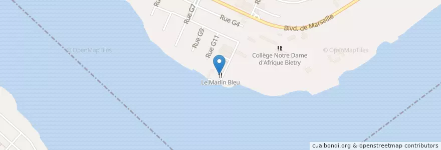 Mapa de ubicacion de Le Marlin Bleu en Ivoorkust, Abidjan, Port-Bouët, Marcory.