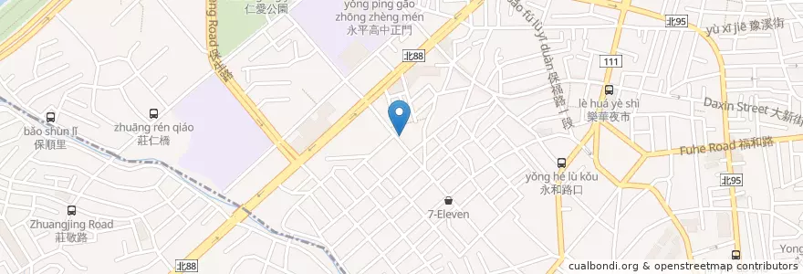 Mapa de ubicacion de 三媽臭臭鍋 en 타이완, 신베이 시, 융허 구.