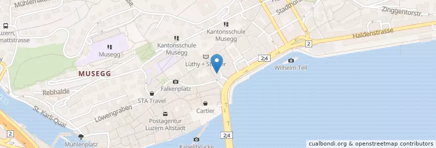 Mapa de ubicacion de Bachmann en Schweiz, Luzern, Luzern.