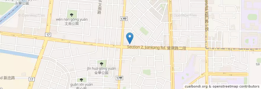 Mapa de ubicacion de 芳山復健科診所 en 臺灣, 臺南市, 南區.