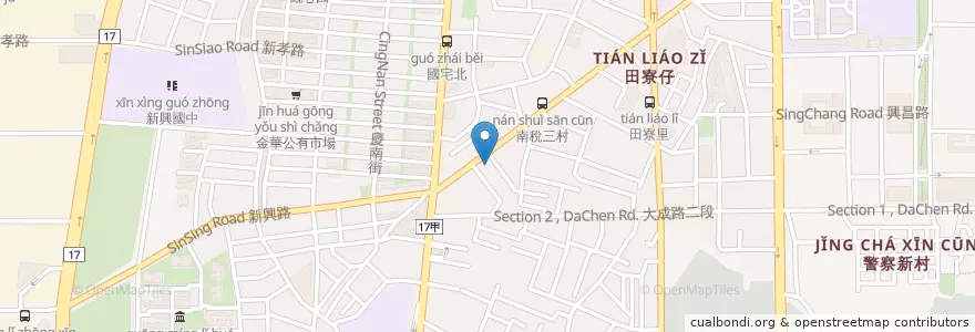 Mapa de ubicacion de 府城骨科皮膚科診所 en Taiwan, Tainan, 南區.