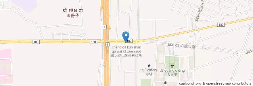 Mapa de ubicacion de 成大崑山骨外科診所 en Taiwan, Tainan, 永康區.