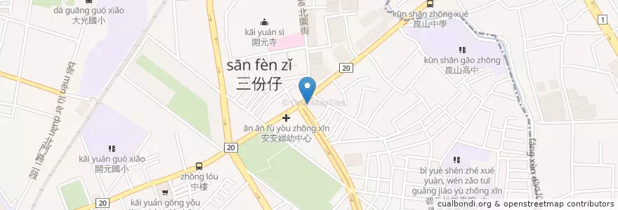 Mapa de ubicacion de 開元骨外科診所 en Taiwán, 臺南市, 永康區.