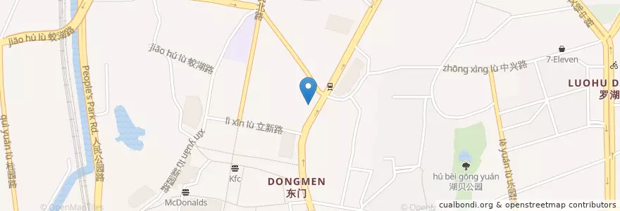 Mapa de ubicacion de KFC en 中国, 広東省, 深セン市, 羅湖区, 东门街道.