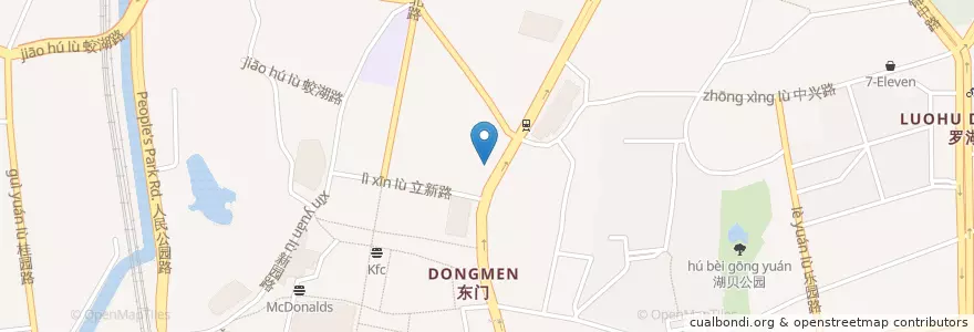 Mapa de ubicacion de Pizza Hut en China, Guangdong, Shenzhen, Luohu, 东门街道.