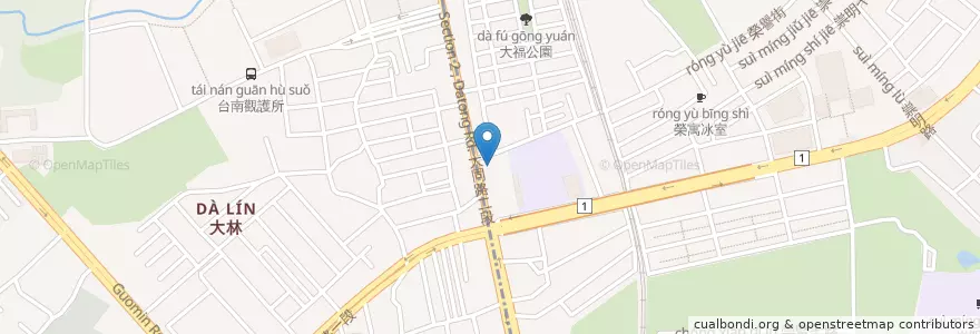 Mapa de ubicacion de 道元內婦科中醫診所 en Taiwan, 臺南市, 東區.