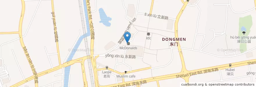 Mapa de ubicacion de McCafe en Çin, Guangdong, Shenzhen, 罗湖区, 东门街道.