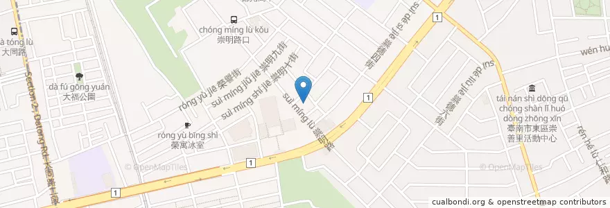 Mapa de ubicacion de 台南市東區嚴冰麒耳鼻喉科診所 en Тайвань, Тайнань, 東區.