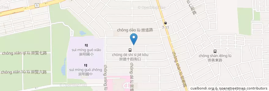 Mapa de ubicacion de 奇德中醫診所 en Taiwan, Tainan, 東區.