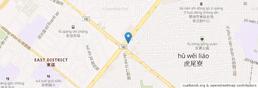 Mapa de ubicacion de 明清眼科診所 en 台湾, 台南市, 東区.