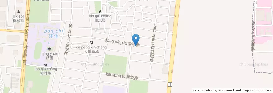 Mapa de ubicacion de 莊惠君中醫診所 en Tayvan, 臺南市, 東區.