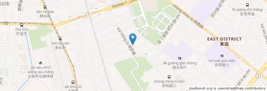 Mapa de ubicacion de 陳皇志中醫診所 en 台湾, 台南市, 東区.
