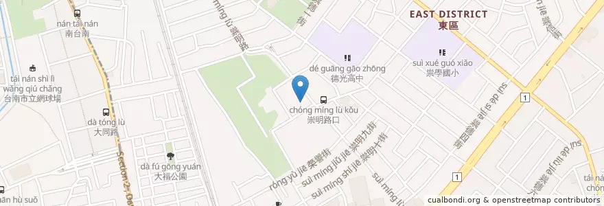 Mapa de ubicacion de 王孟文眼科診所 en 台湾, 台南市, 東区.