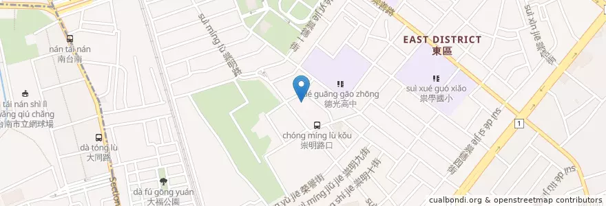 Mapa de ubicacion de 蔡明峻小兒科診所 en 台湾, 台南市, 東区.