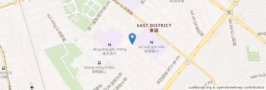 Mapa de ubicacion de 林翰卿耳鼻喉科診所 en Taiwan, Tainan, Distretto Orientale.