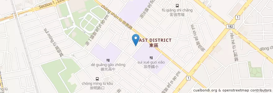Mapa de ubicacion de 黃智毅耳鼻喉科診所 en تايوان, تاينان, 東區.
