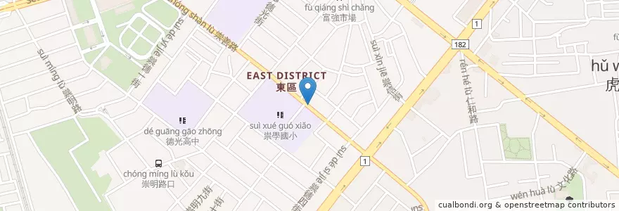 Mapa de ubicacion de 芊喜中醫診所 en 타이완, 타이난 시, 둥구.