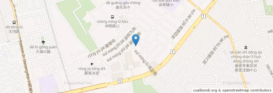Mapa de ubicacion de 吳建民耳鼻喉科診所 en Тайвань, Тайнань, 東區.