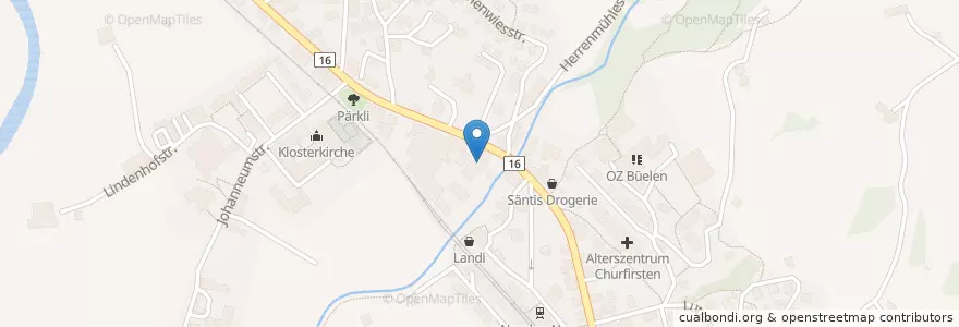 Mapa de ubicacion de Brauerei en Switzerland, Sankt Gallen, Wahlkreis Toggenburg, Nesslau.