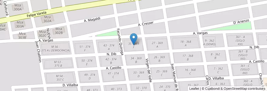 Mapa de ubicacion de 35 - 369 F en アルゼンチン, サルタ州, Capital, Municipio De Salta, Salta.