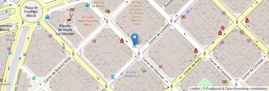 Mapa de ubicacion de 350 - Villarroel 208 en اسپانیا, Catalunya, Barcelona, Barcelonès, Barcelona.