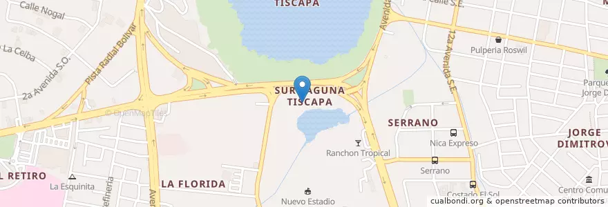 Mapa de ubicacion de Auto lavado Tiscapa en Никарагуа, Departamento De Managua, Managua (Municipio).