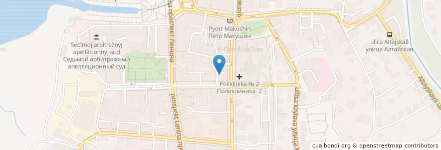 Mapa de ubicacion de Лаборатория нейрофизиологии en ロシア, シベリア連邦管区, トムスク州, トムスク地区, トムスク管区.