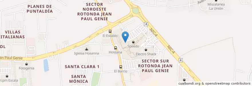 Mapa de ubicacion de Molino Coffee Shop Galerías Restaurante en Никарагуа, Departamento De Managua, Managua (Municipio).
