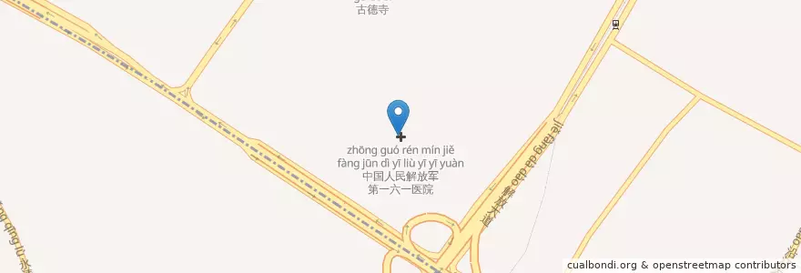 Mapa de ubicacion de 中国人民解放军第一六一医院 en 中国, 湖北省, 武汉市, 江岸区, 二七街道.